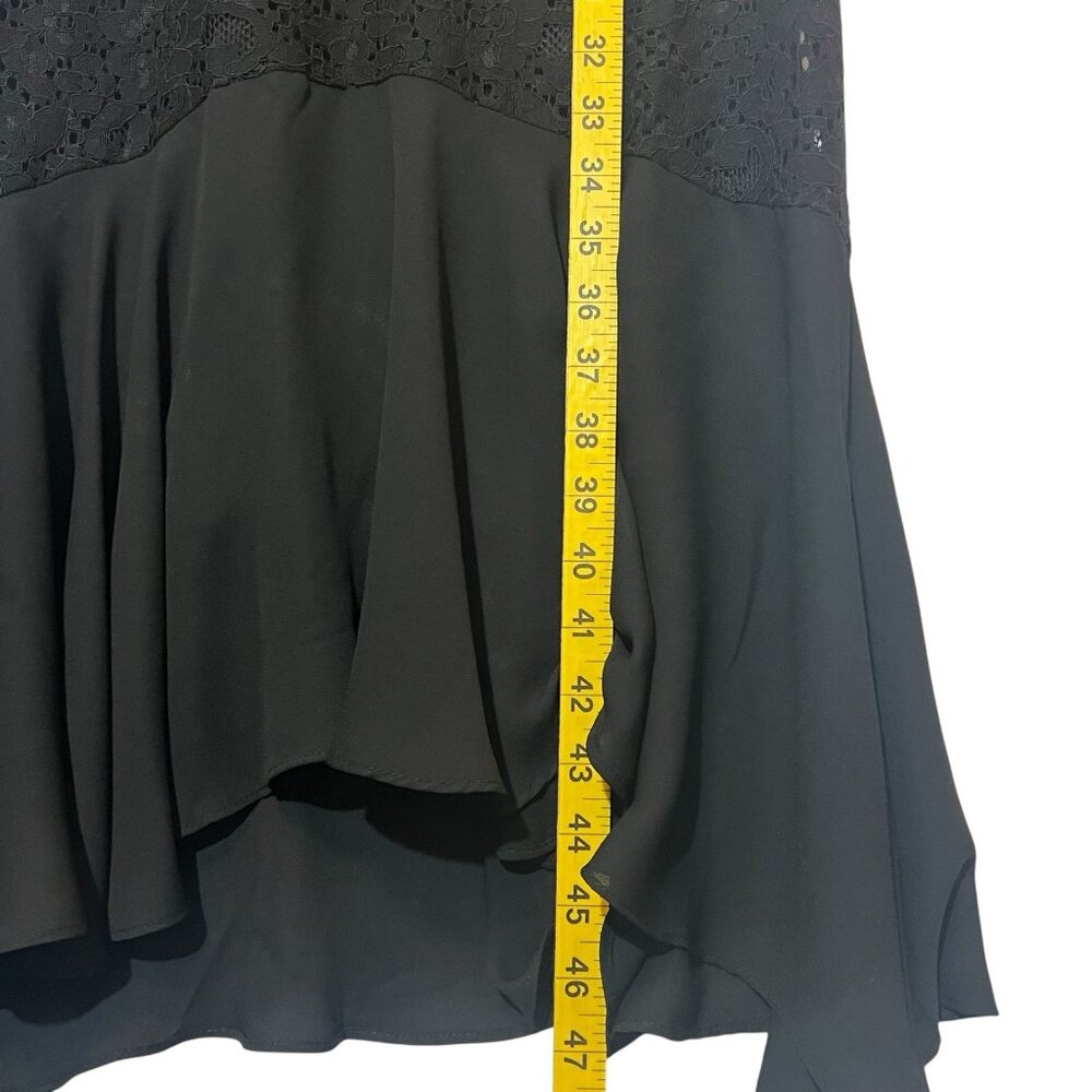 Lulu’s Women’s Dress Black Floral Lace Off Shoulder Ruffle Medium Size Zipper - Picture 8 of 13
